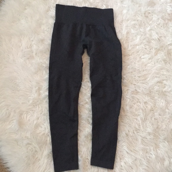 WORN 1X, Womens High Waist Workout Seamless Leggings, charcoal‎ grey, S - Picture 8 of 11